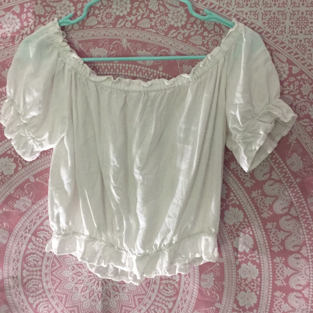 Girls White Off The Shoulder Top